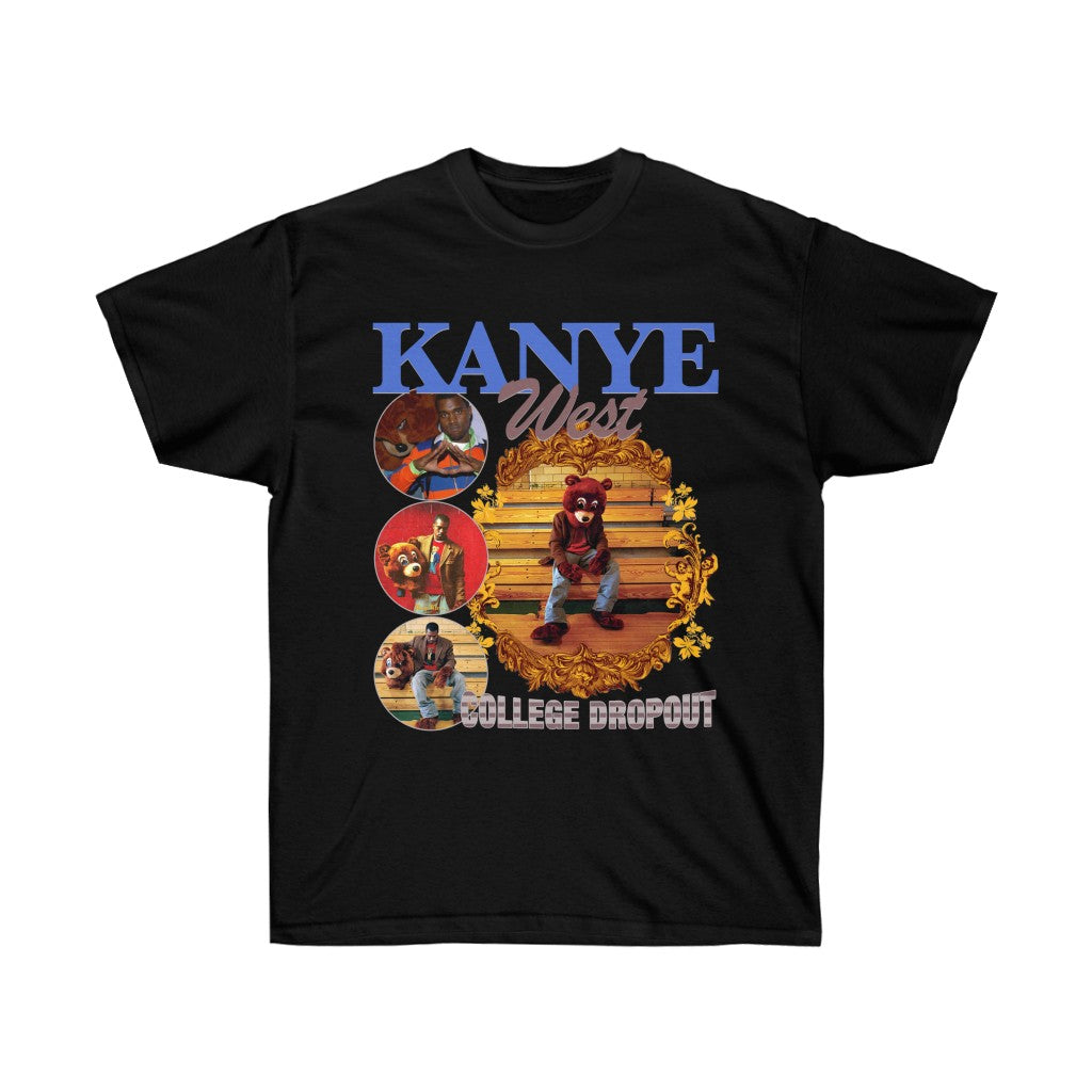 Vintage Kanye West College Dropout T-Shirt-Black-S-Bootlg