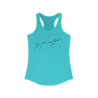 Yo Perreo Sola Bad Bunny inspired Women's Ideal Racerback Tank-Solid Tahiti Blue-XS-Bootlg