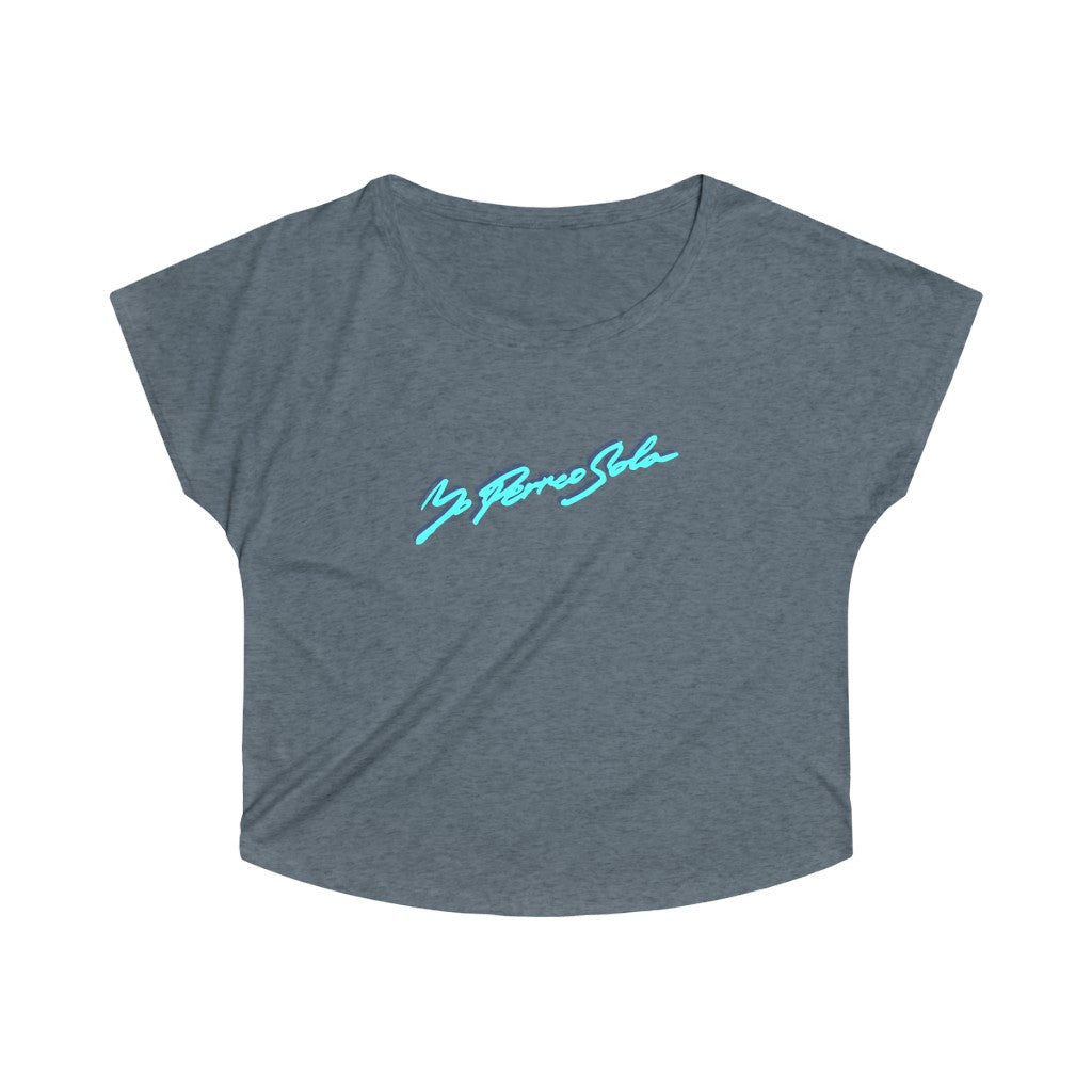 Yo Perreo Sola Women's Tri-Blend Dolman. Bad Bunny inspired-S-Tri-Blend Indigo-Bootlg