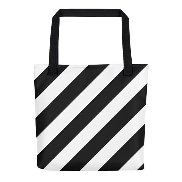 Black & White Stripes Tote bag-Bootlg