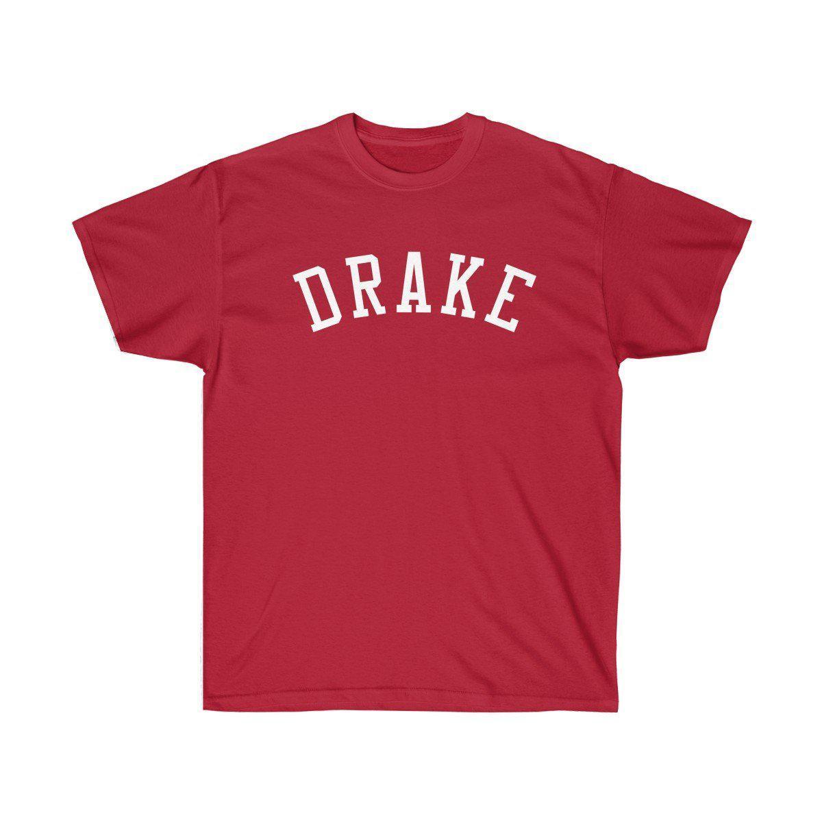Drake Name Tee-Cardinal Red-S-Bootlg