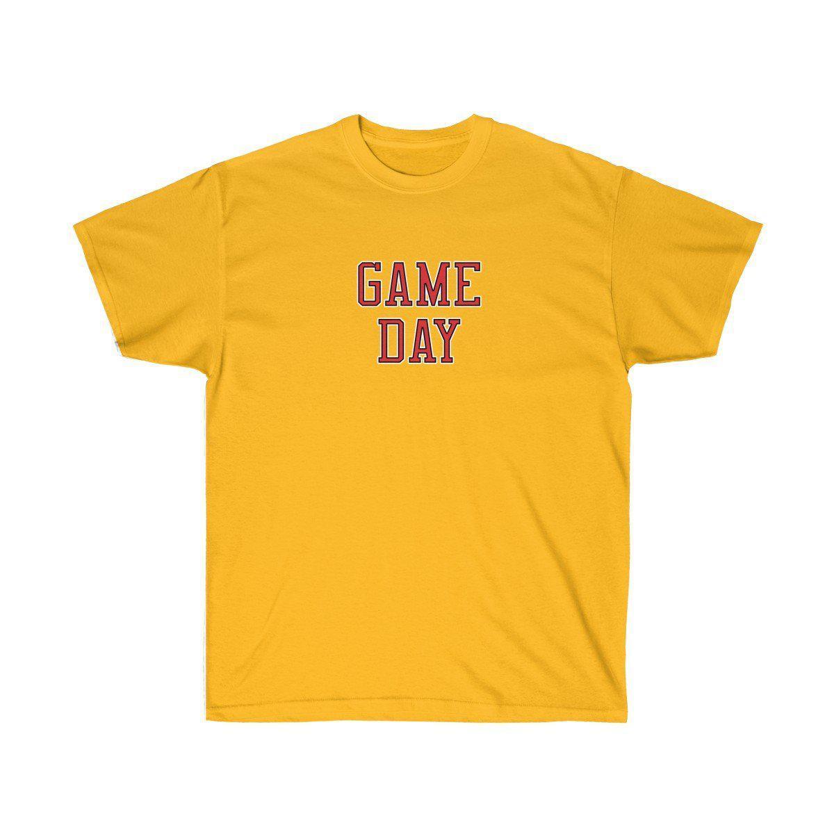 Game Day Tee - Sports T-shirt for Football, Basket, Soccer games-Gold-S-Bootlg