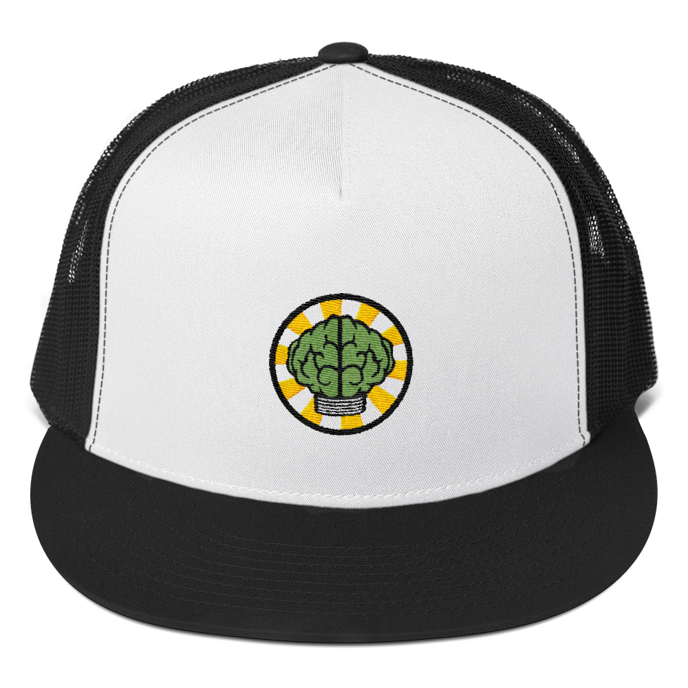 HypeMonsterz NERD Trucker Cap Inspired - Brain logo No one ever really dies-Black/ White/ Black-Bootlg