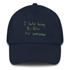 I Hate Being Bi-Polar It's Awesome Kanye West inspired Embroidery Dad Hat / Cap-Navy-Bootlg