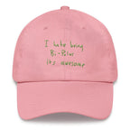 I Hate Being Bi-Polar It's Awesome Kanye West inspired Embroidery Dad Hat / Cap-Pink-Bootlg