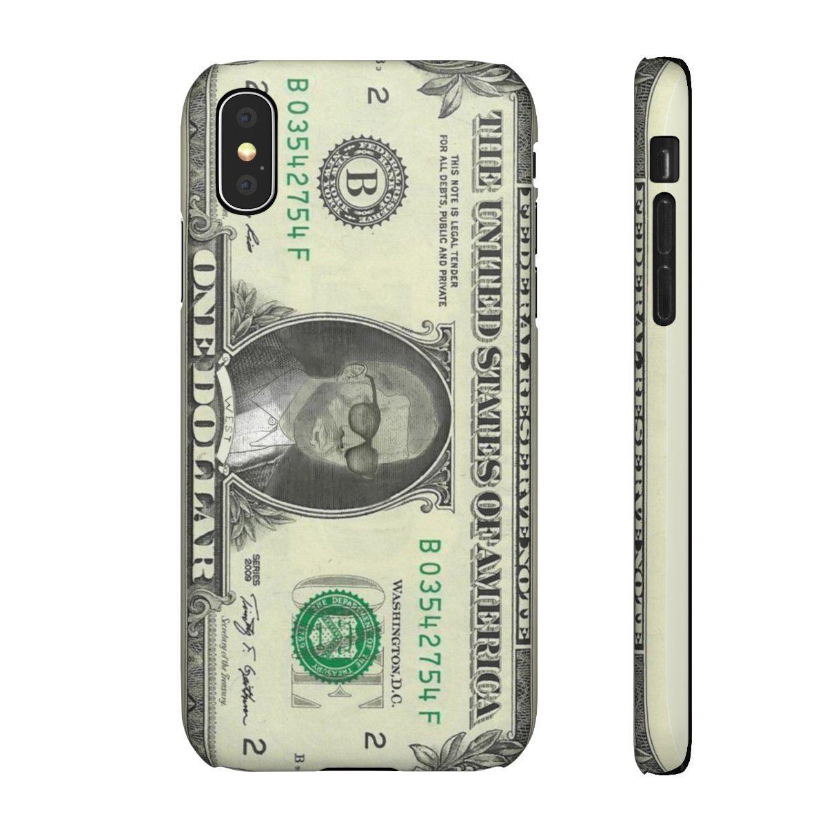 Kanye West President face on 1 dollar bill case iPhone Snap Case-Bootlg