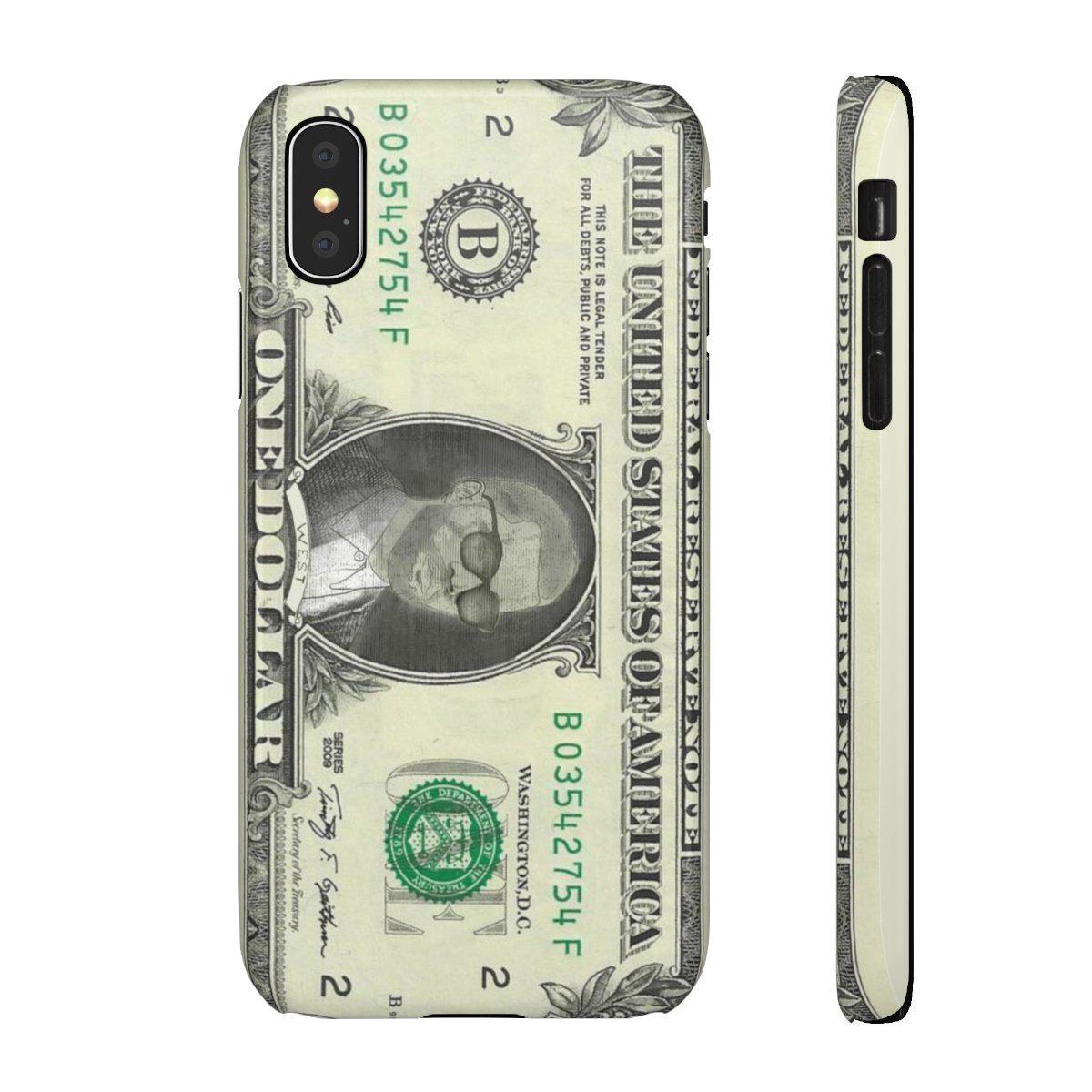 Kanye West President face on 1 dollar bill case iPhone Snap Case-Bootlg