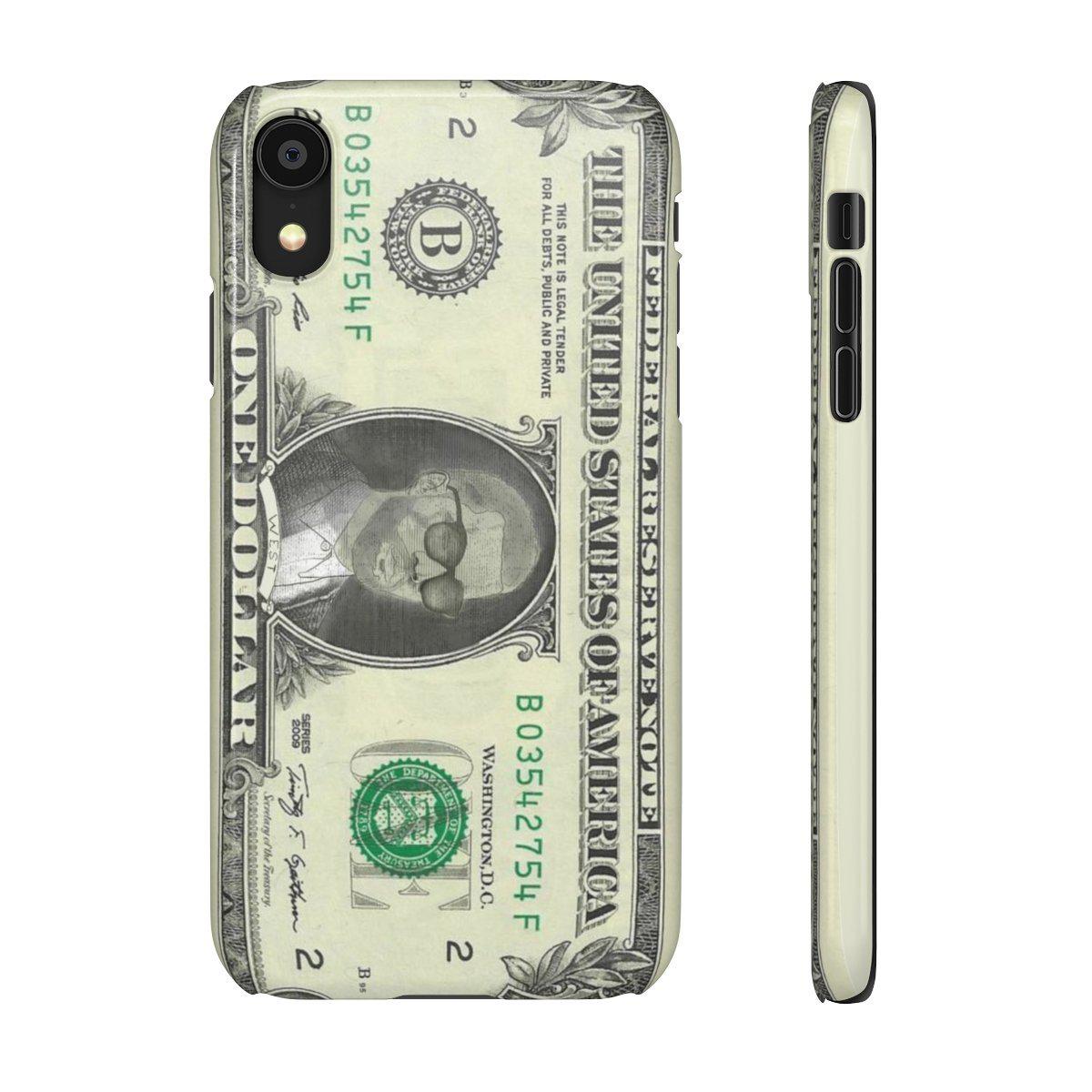 Kanye West President face on 1 dollar bill case iPhone Snap Case-Bootlg