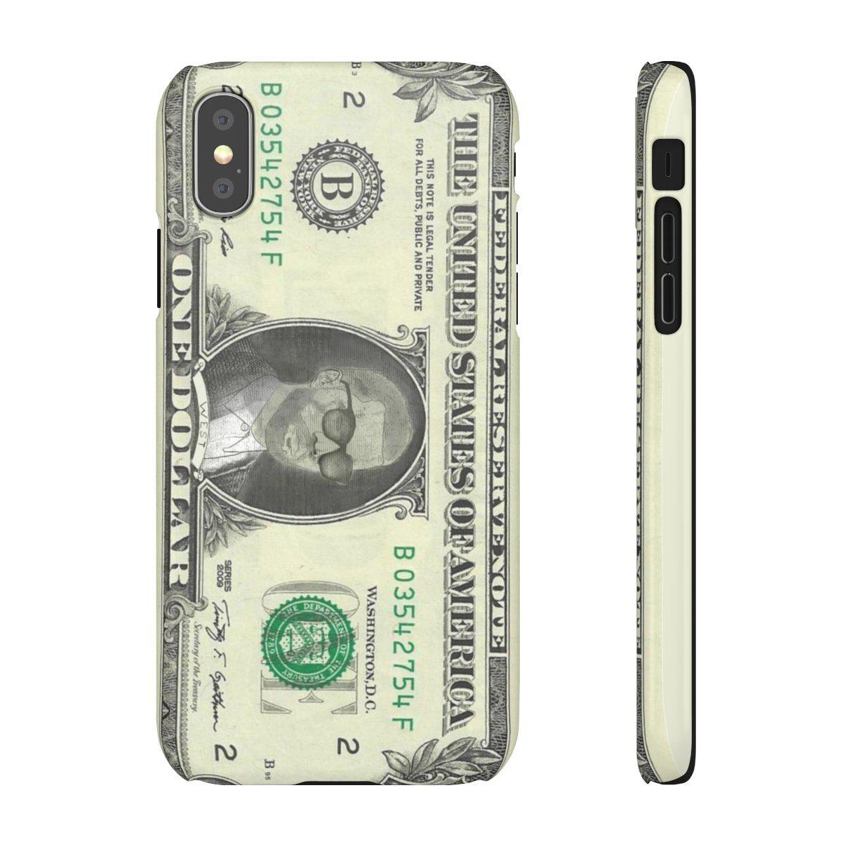 Kanye West President face on 1 dollar bill case iPhone Snap Case-Bootlg