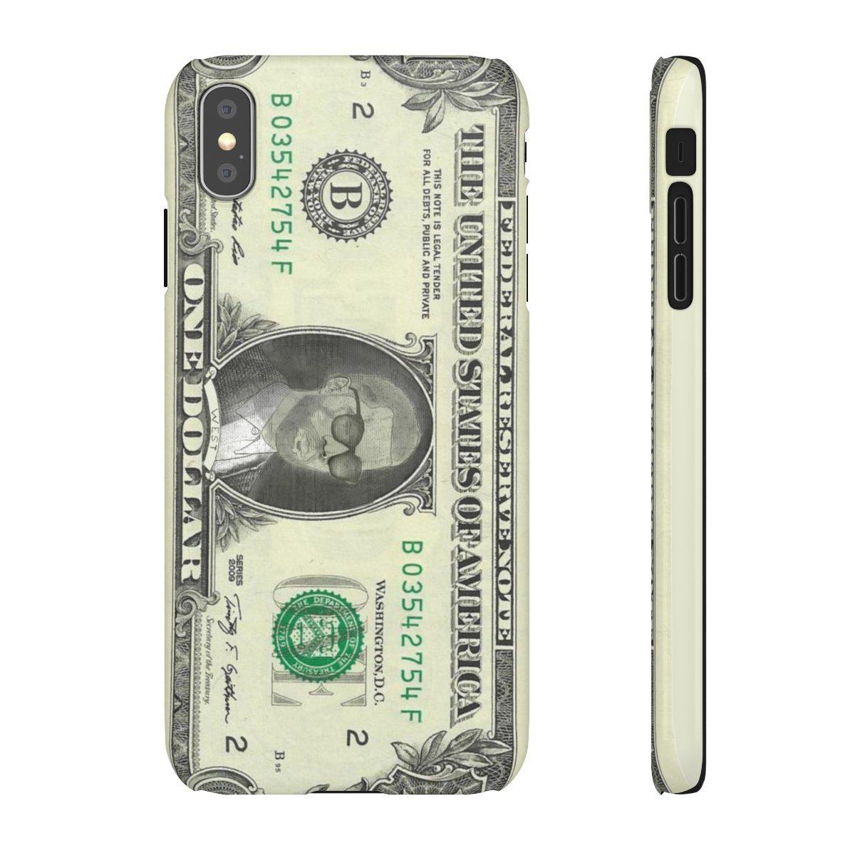 Kanye West President face on 1 dollar bill case iPhone Snap Case-Bootlg