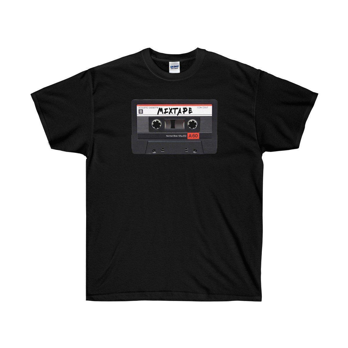 Mixtape Ultra Cotton Tee Shirt - 90's Retro Hip Hop tee-Black-S-Bootlg