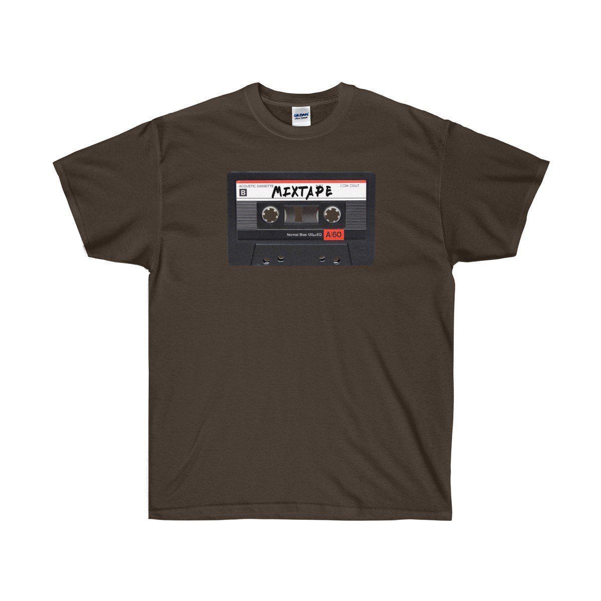 Mixtape Ultra Cotton Tee Shirt - 90's Retro Hip Hop tee-Dark Chocolate-S-Bootlg