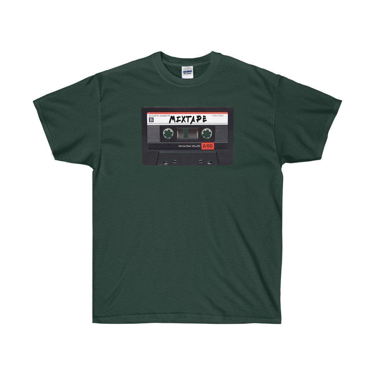 Mixtape Ultra Cotton Tee Shirt - 90's Retro Hip Hop tee-Forest Green-S-Bootlg