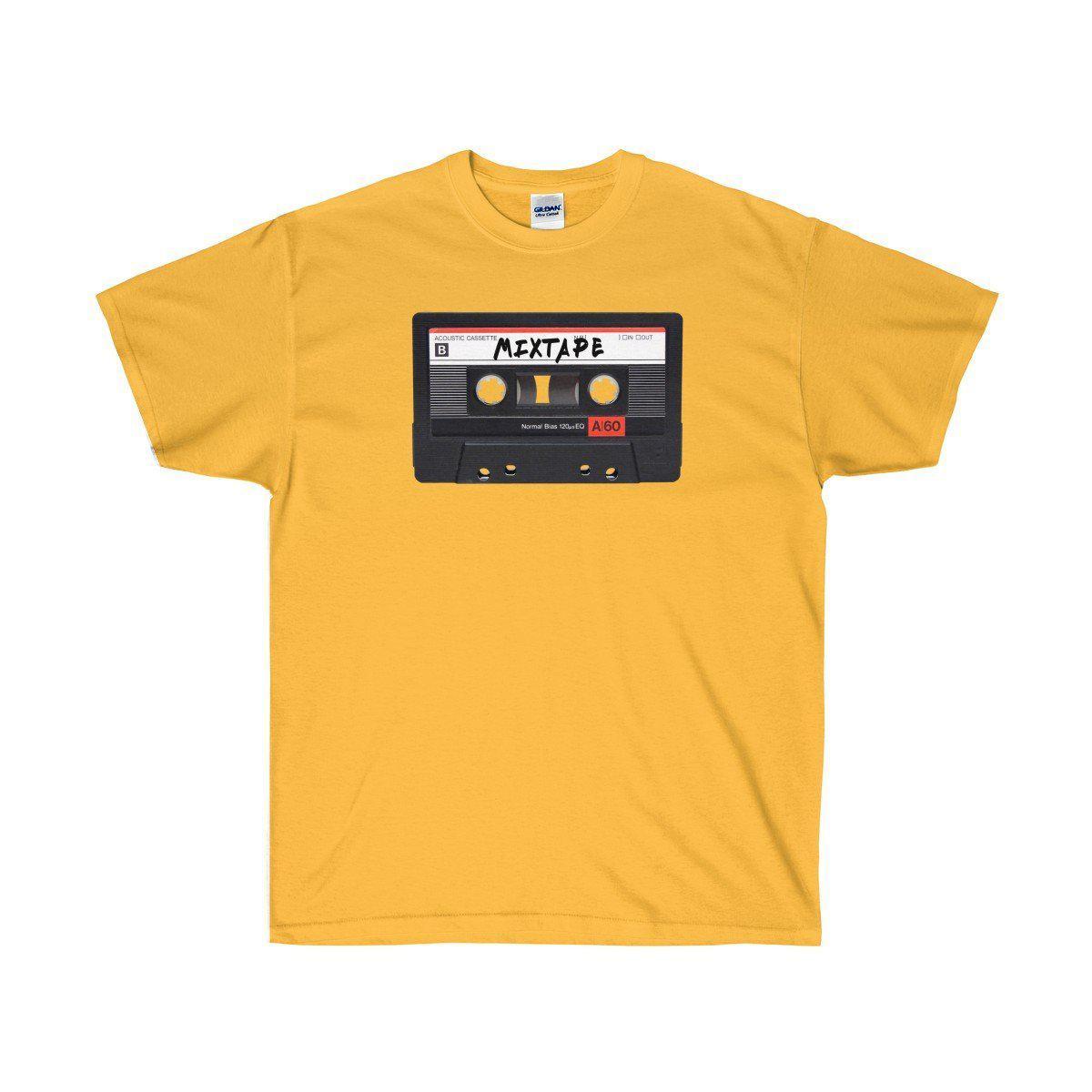 Mixtape Ultra Cotton Tee Shirt - 90's Retro Hip Hop tee-Gold-L-Bootlg