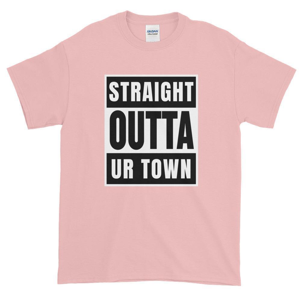 Personalized Straight outta Compton or Your Town Short-Sleeve T-Shirt-Light Pink-S-Bootlg