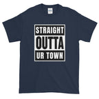 Personalized Straight outta Compton or Your Town Short-Sleeve T-Shirt-Navy-S-Bootlg