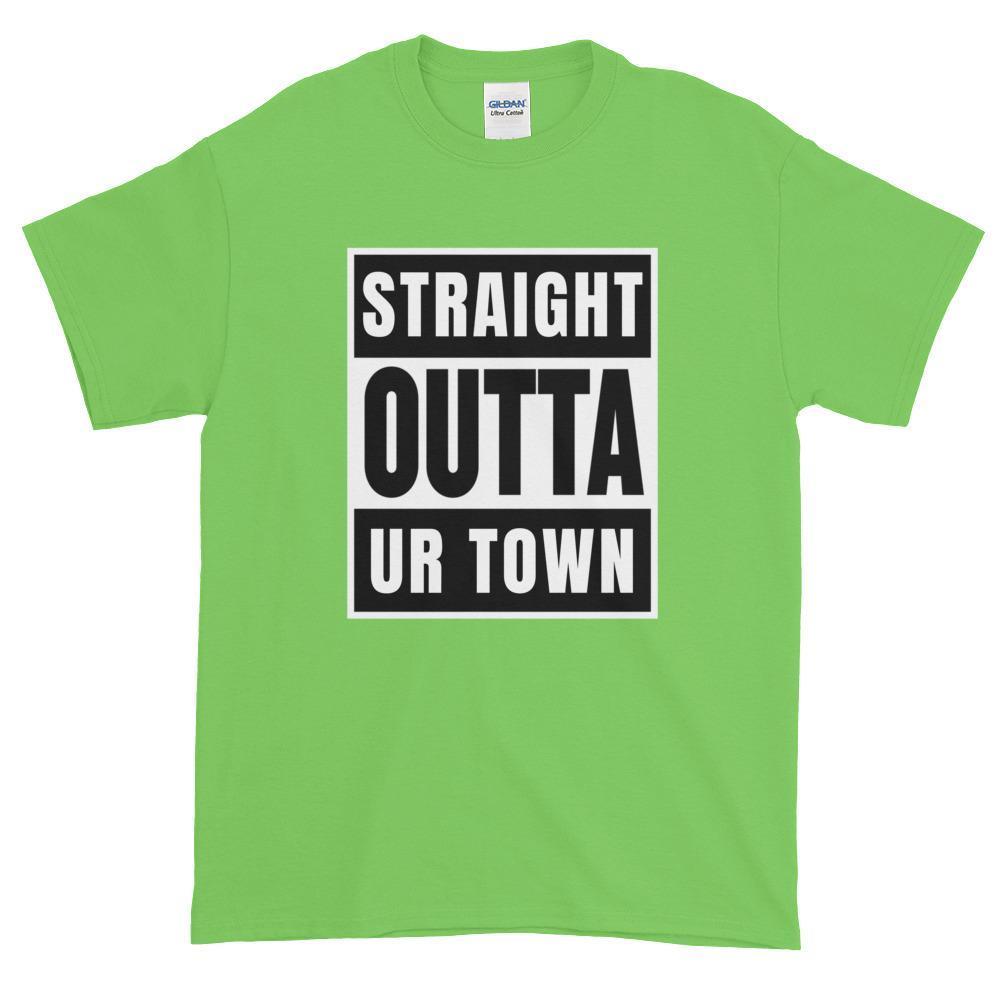 Personalized Straight outta Compton or Your Town Short-Sleeve T-Shirt-Lime-S-Bootlg