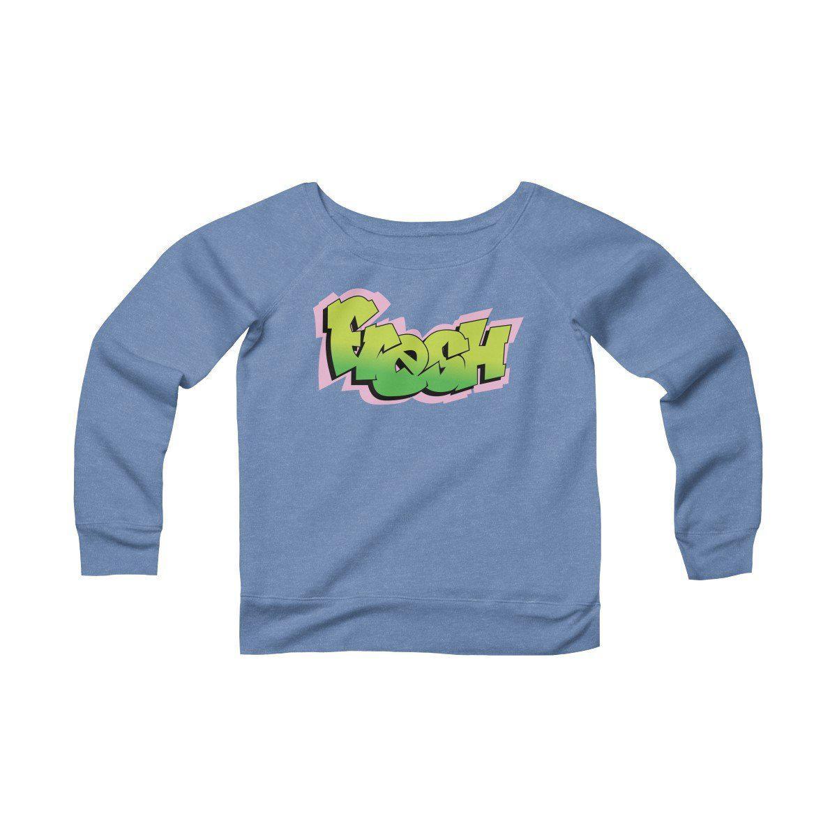 The Fresh Prince Women's Sponge Fleece Wide Neck Sweatshirt-Blue TriBlend-S-Bootlg