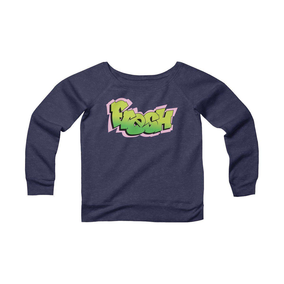 The Fresh Prince Women's Sponge Fleece Wide Neck Sweatshirt-Navy TriBlend-S-Bootlg