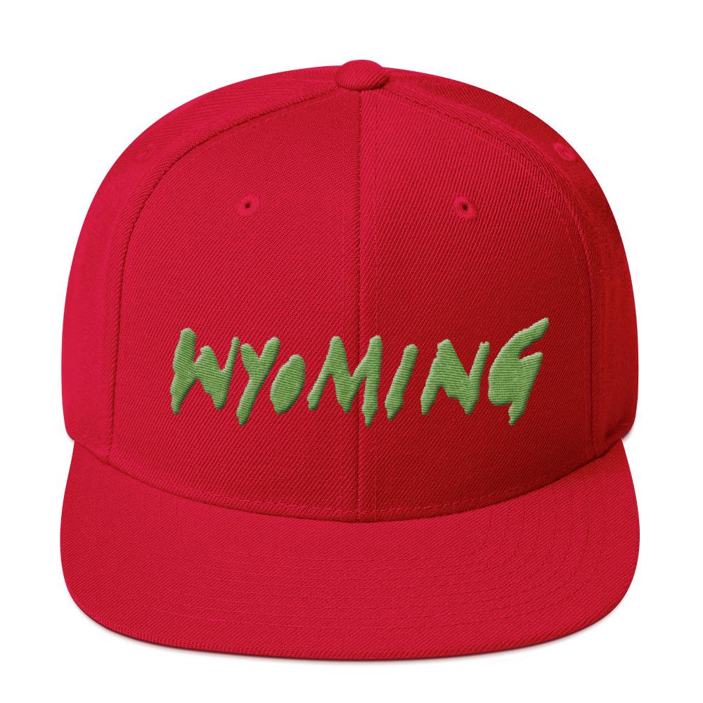 Wyoming Merch Snapback Hat-Red-Bootlg