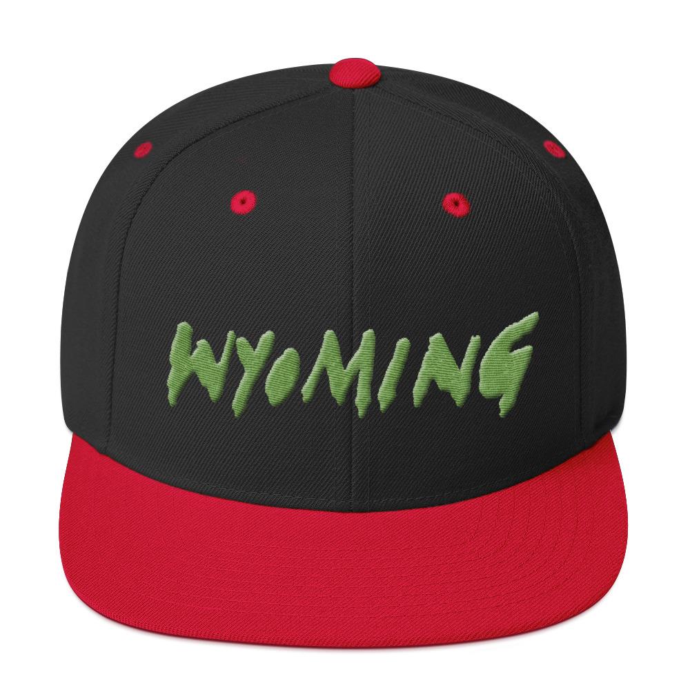 Wyoming Merch Snapback Hat-Black/ Red-Bootlg
