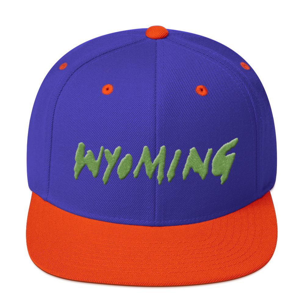 Wyoming Merch Snapback Hat-Royal/ Orange-Bootlg