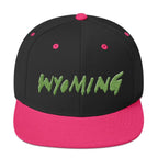 Wyoming Merch Snapback Hat-Black/ Neon Pink-Bootlg