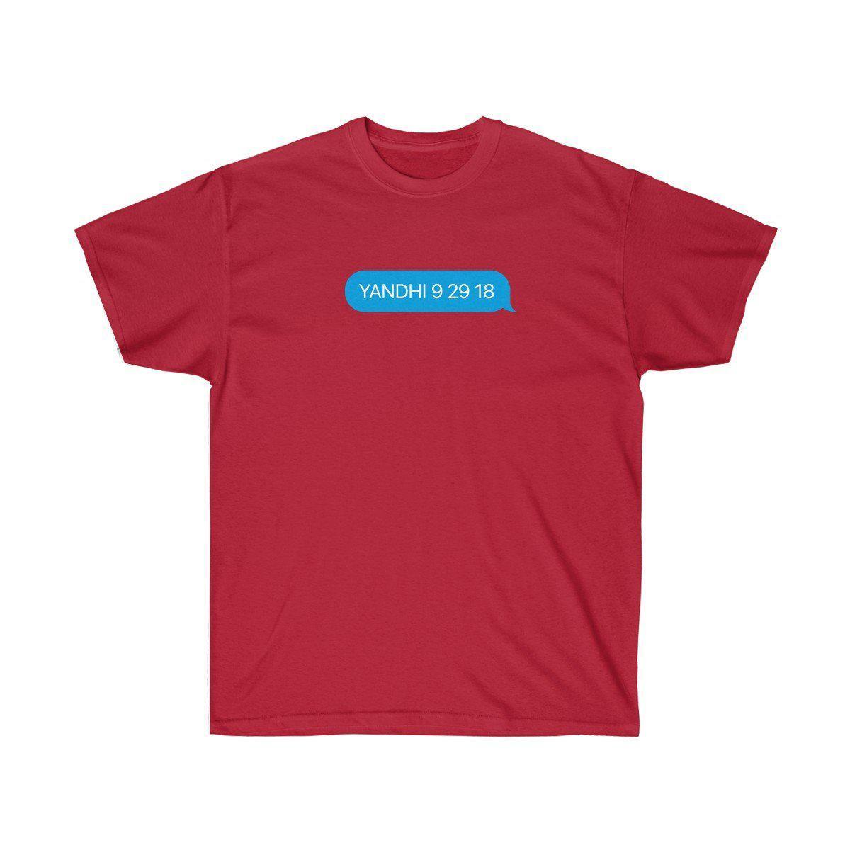 YANDHI 9 29 18 Kanye West iMessage Inspired Tee-Cardinal Red-S-Bootlg