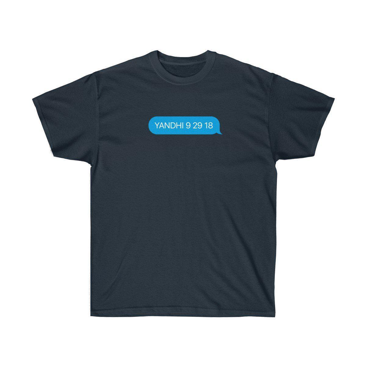 YANDHI 9 29 18 Kanye West iMessage Inspired Tee-Navy-S-Bootlg