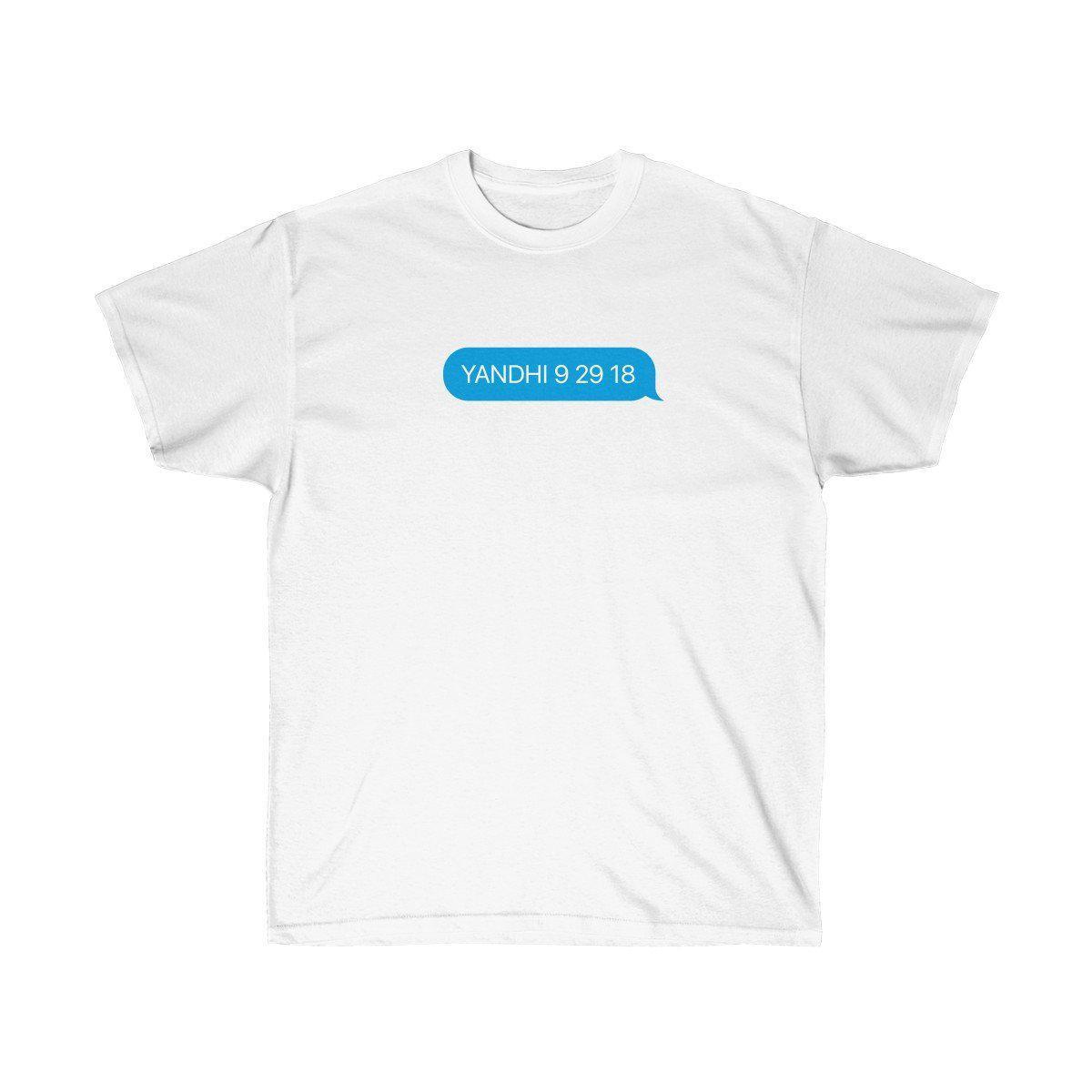 YANDHI 9 29 18 Kanye West iMessage Inspired Tee-White-L-Bootlg